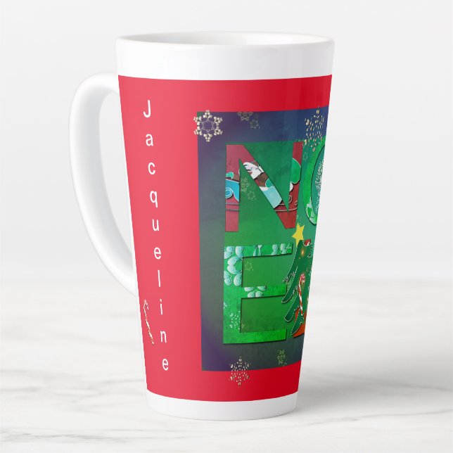Taza De Café Latte navidades "Noel" Latte Mug (Ángulo izquierdo)