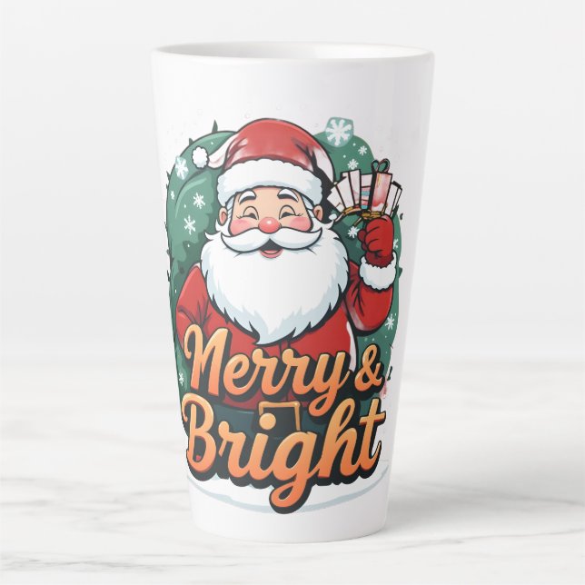 Taza De Café Latte Navidades - "Papá Noel y Papá Noel" (Anverso)