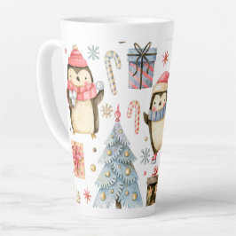 Taza De Café Latte Navidades Penguins Latte Mug
