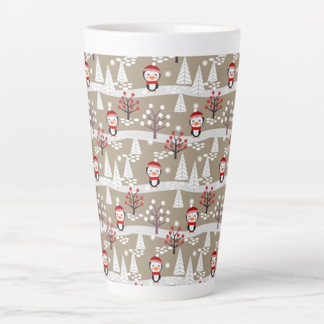 Taza De Café Latte Navidades Penguins Latte Mug (Anverso)