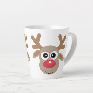 Taza De Café Latte Navidades Personalizado de renos blanco