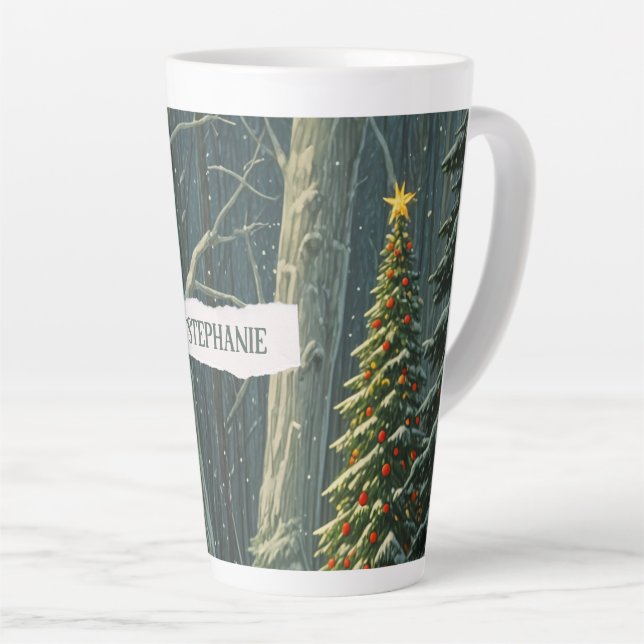 Taza De Café Latte Navidades personalizados de solsticio (Ángulo derecho)