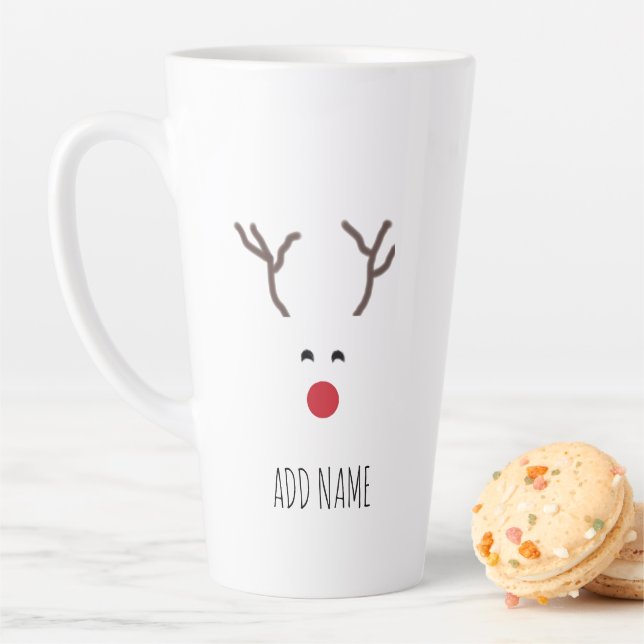 Taza De Café Latte Navidades personalizados Lágrimas de nariz roja (In situ)