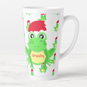 Taza De Café Latte Navidades Rana Patrón Santa Hat Novedad blanca