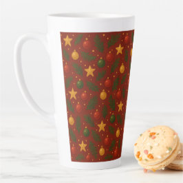 Taza De Café Latte Navidades rojos Latte Mug - Cerámica festiva