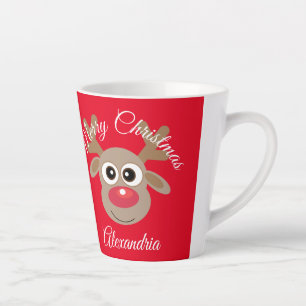 Taza De Café Latte Navidades rojos Personalizado de renos