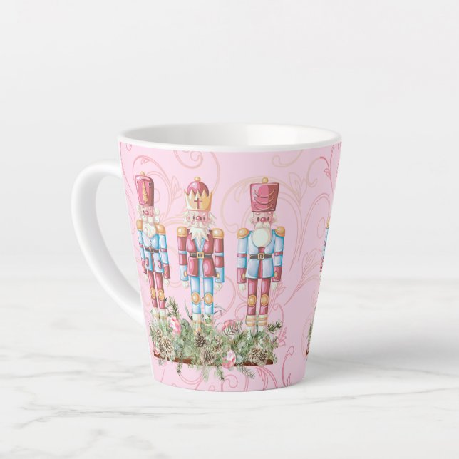 Taza De Café Latte Navidades rosados, cazatalentos Latte Mug (Ángulo izquierdo)