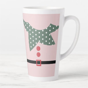 Taza De Café Latte Navidades rosados Elf Suit Holiday Party