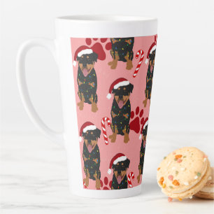 Taza De Café Latte Navidades Rottweiler