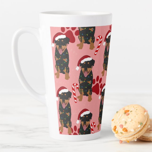 Taza De Café Latte Navidades Rottweiler (In situ)