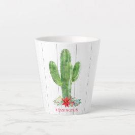 Taza De Café Latte Navidades Rústicos Cactus Suculentas Fiestas