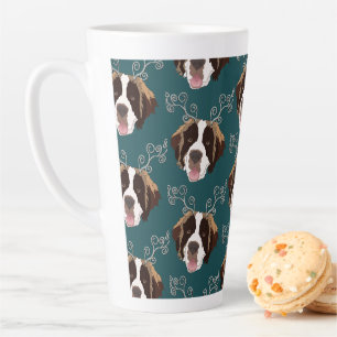 Taza De Café Latte Navidades San Bernard Reindeer