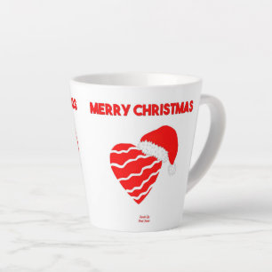 Taza De Café Latte Navidades Santa Heart Pequeño Latte Mug