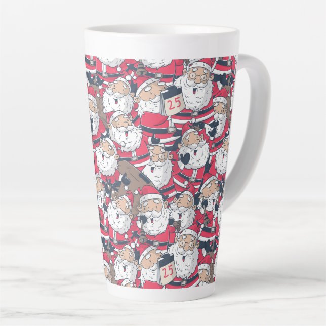 Taza De Café Latte Navidades Santa Latte Mug (Ángulo derecho)