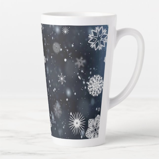 Taza De Café Latte Navidades SlipperyJoe cayendo varios tamaños de fo (Derecha)