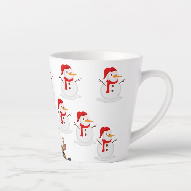 Taza De Café Latte Navidades Snowman (Derecha)