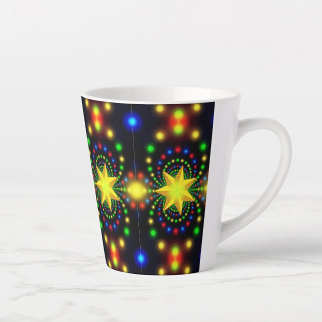 Taza De Café Latte Navidades Star Fractal Design-29440 (Derecha)