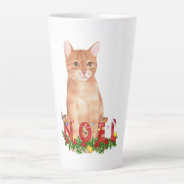 Taza De Café Latte Navidades Tabby Cat Watercolor