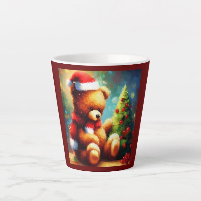 Taza De Café Latte Navidades Teddy Bear 1 (Anverso)