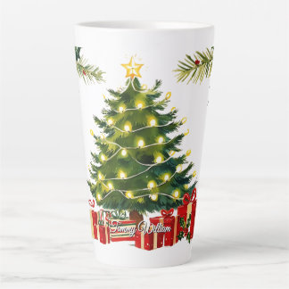 Taza De Café Latte Navidades tradicionales de cuta vintage