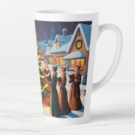 Taza De Café Latte Navidades tradicionales de cuta vintage