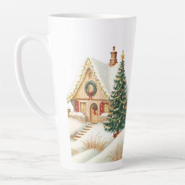 Taza De Café Latte Navidades tradicionales de la época festiva (Izquierda)