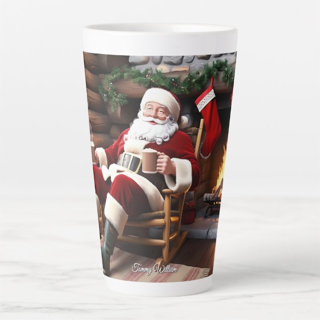 Taza De Café Latte Navidades tradicionales de la época festiva (Anverso)