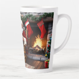 Taza De Café Latte Navidades tradicionales de la época festiva