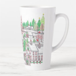 Taza De Café Latte Navidades Village Holiday Latte Mug