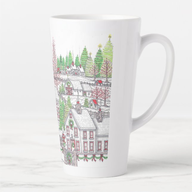 Taza De Café Latte Navidades Village Holiday Latte Mug (Derecha)