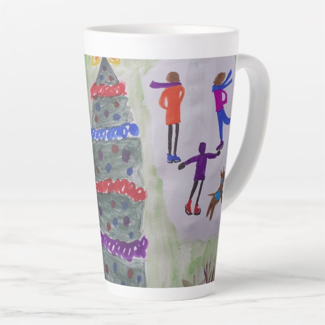 Taza De Café Latte Navidades Village Latte Mug (Ángulo derecho)