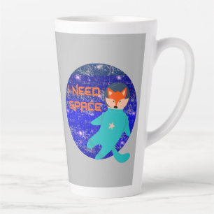 Taza De Café Latte Necesito el zorro galaxico astronauta espacial