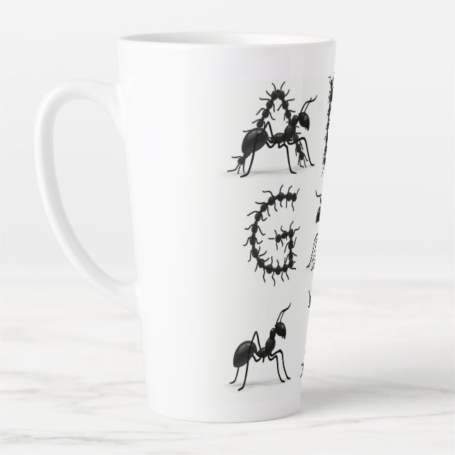 Taza De Café Latte negro alfabético (Izquierda)