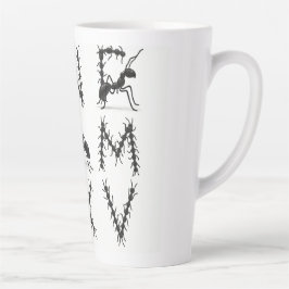 Taza De Café Latte negro alfabético