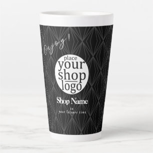 Taza De Café Latte Negros de logotipo de geometría moderna