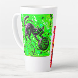 Taza De Café Latte Neon Cat Coffee  