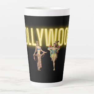 Taza De Café Latte Neón Hollywood y bellezas vintage