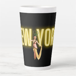 Taza De Café Latte Neon New York & Vintage Beauties