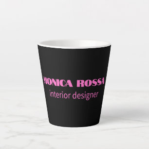 Taza De Café Latte Neón simple profesional moderno negro rosa