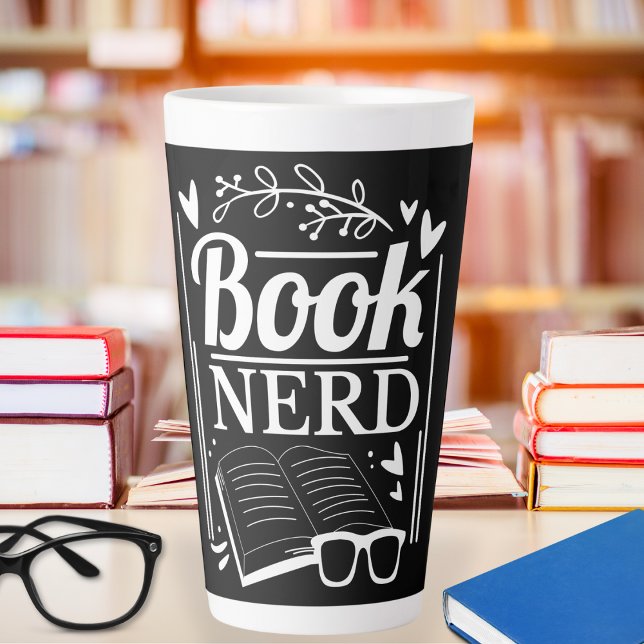 Taza De Café Latte Nerd divertido libro de citas lindo (Subido por el creador)