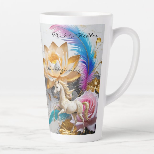 Taza De Café Latte New Beginnings -Latte Mug (Derecha)