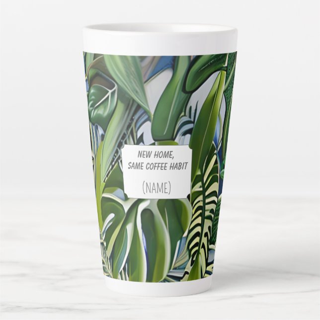 Taza De Café Latte New Home Same Coffee Habit – Personalized  (Anverso)