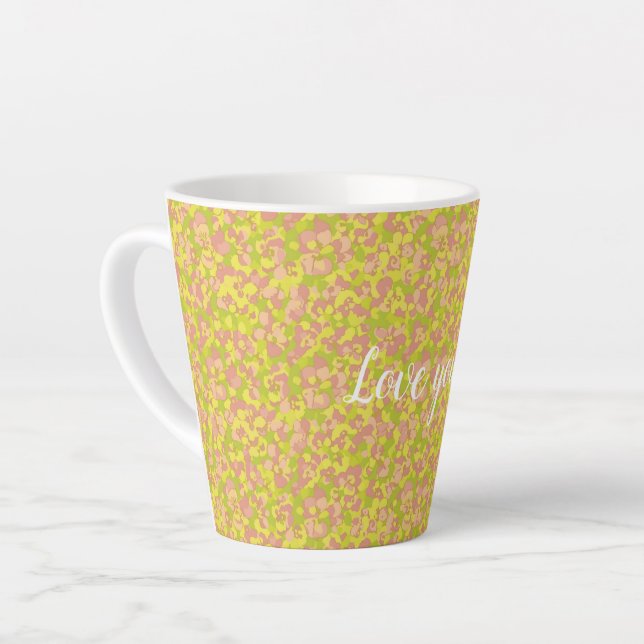 Taza De Café Latte Niebla en Flor (Ángulo izquierdo)