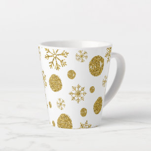 Taza De Café Latte Nieve dorada en llamas 1
