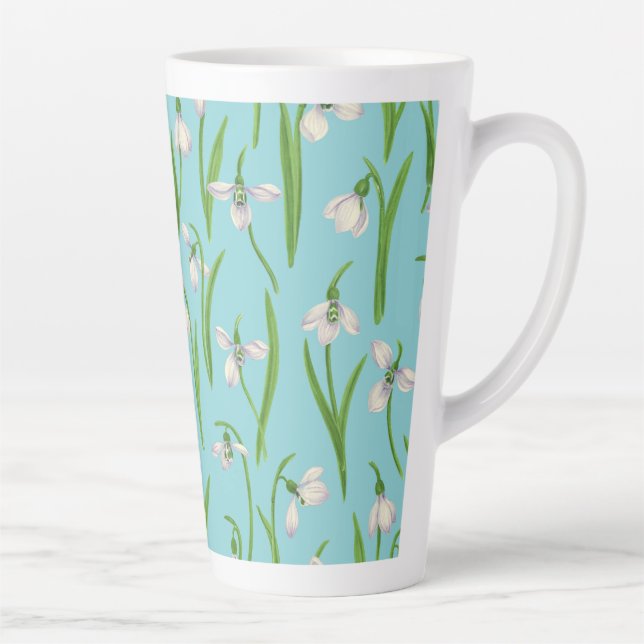 Taza De Café Latte Nieve en azul piscina (Derecha)