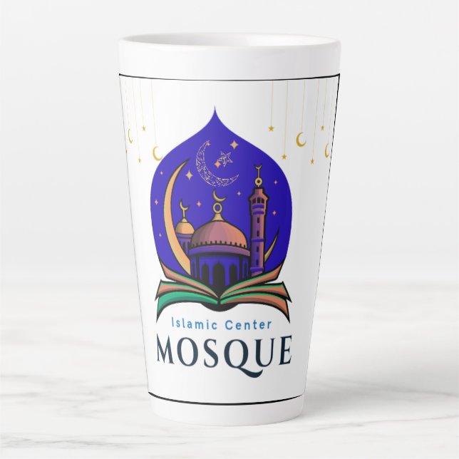 Taza De Café Latte  Night Sky Mosque Tumbler – Islamic Center Design (Anverso)