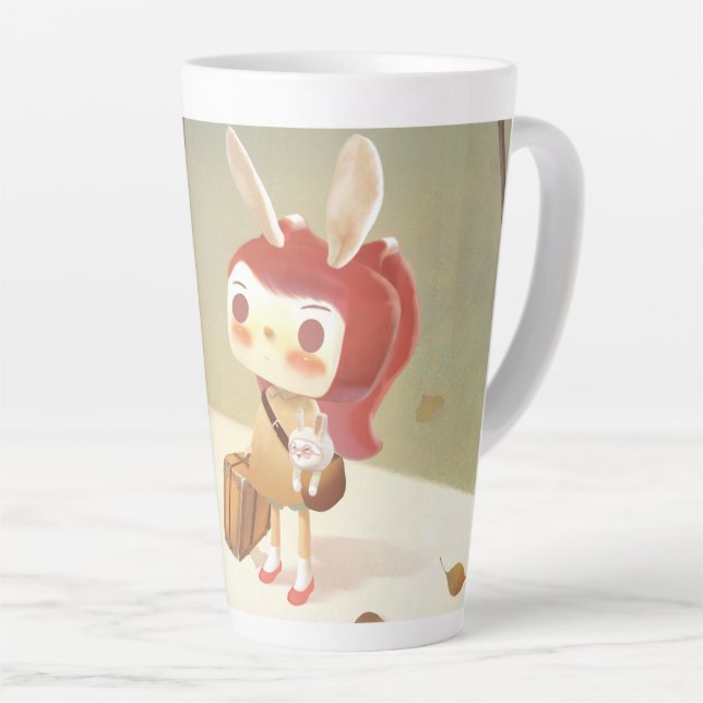 Taza De Café Latte Niña perdida en el bosque (Ángulo derecho)