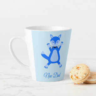 Taza De Café Latte Niño azul lindo Personalizado Fox nuevo papá