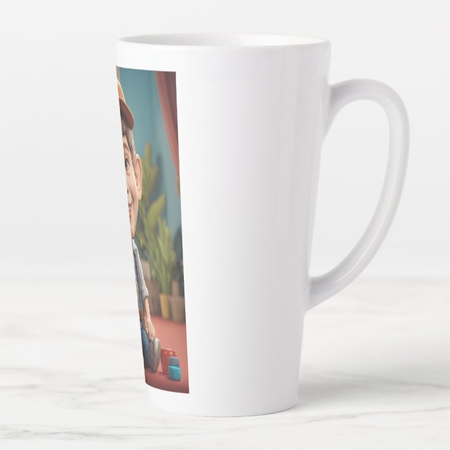 Taza De Café Latte Niño feliz (Derecha)