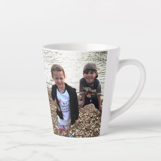 Taza De Café Latte Niños de la familia Personalizado Photo (Derecha)
